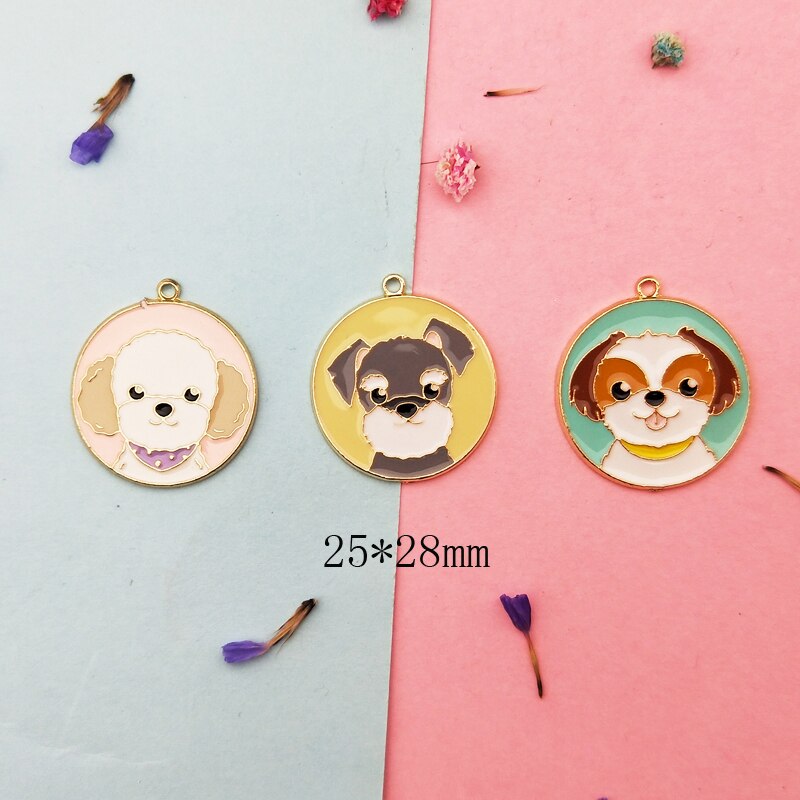 Cute Cartoon Metal Dog Collar Charms (10pcs)