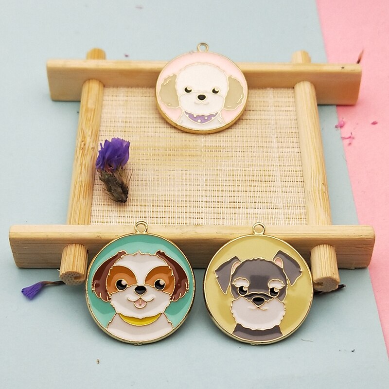 Cute Cartoon Metal Dog Collar Charms (10pcs)
