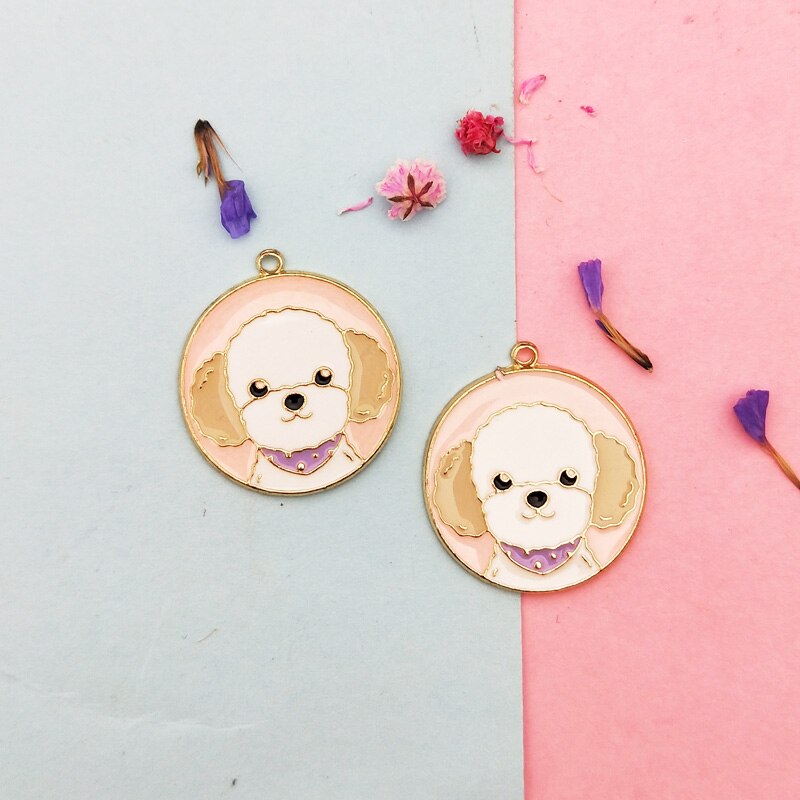 Cute Cartoon Metal Dog Collar Charms (10pcs)