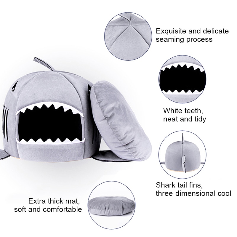 Cute Cat Bed Shark Cat Cushion Cute Cat Bed Shark Cat Cushion