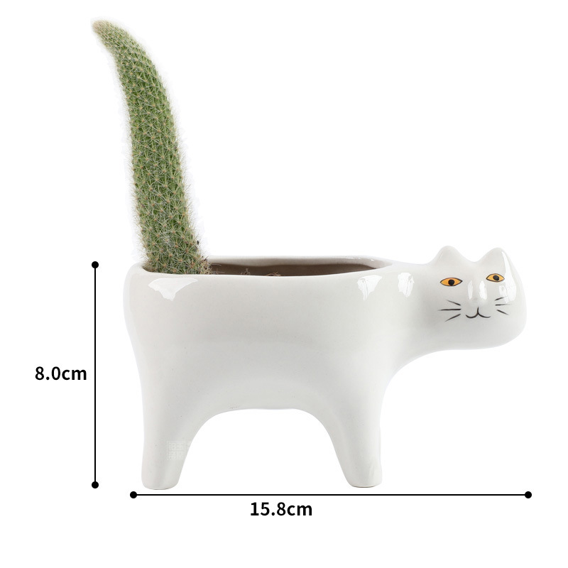Cute Ceramic Cat Plant Pot