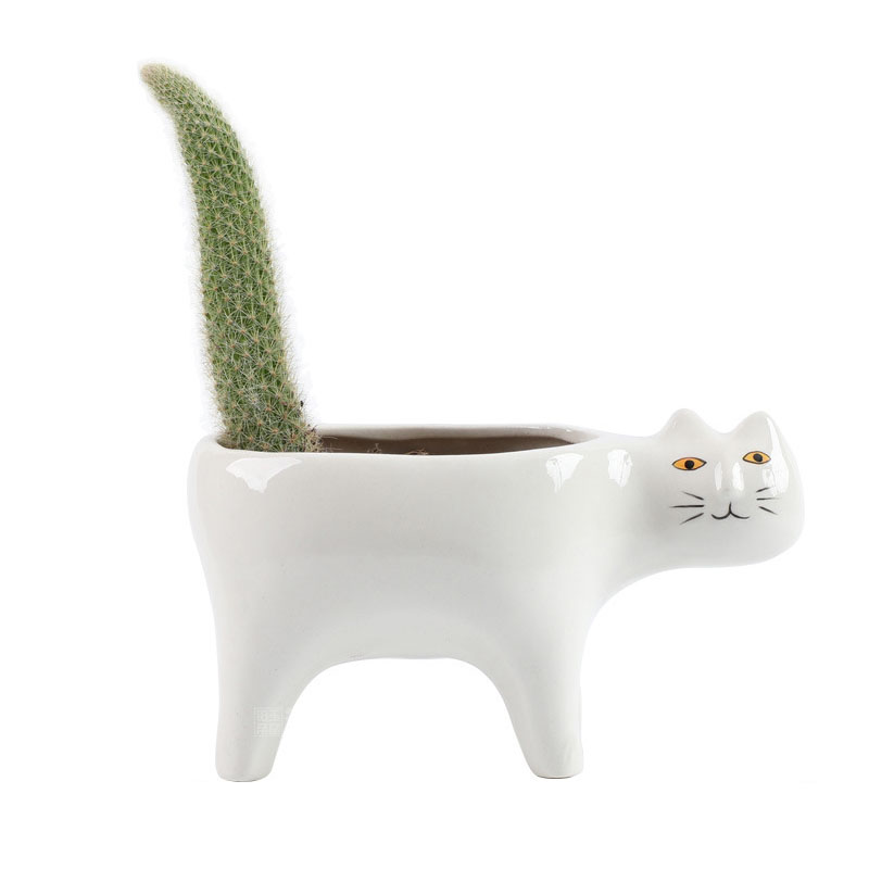 Cute Ceramic Cat Plant Pot