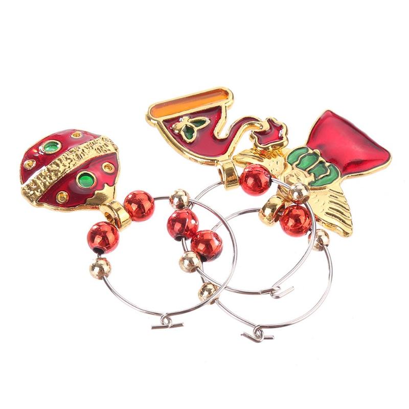 Cute Christmas Wine Glass Decorations (6Pcs) Cute Christmas Wine Glass Decorations (6Pcs)