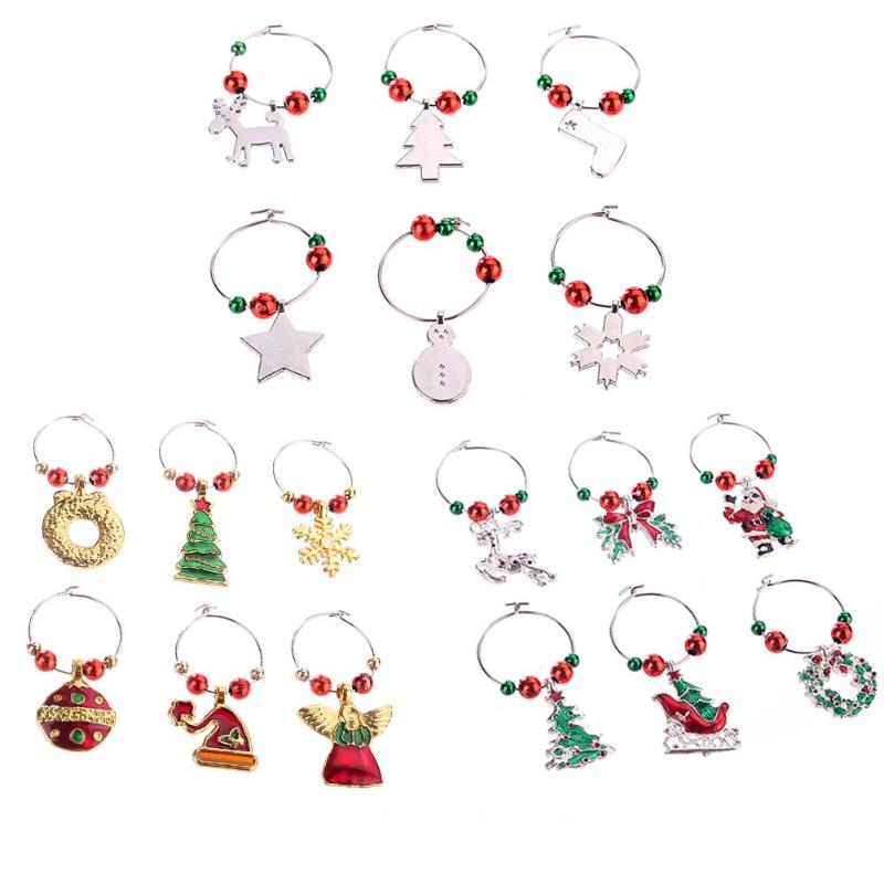 Cute Christmas Wine Glass Decorations (6Pcs) Cute Christmas Wine Glass Decorations (6Pcs)