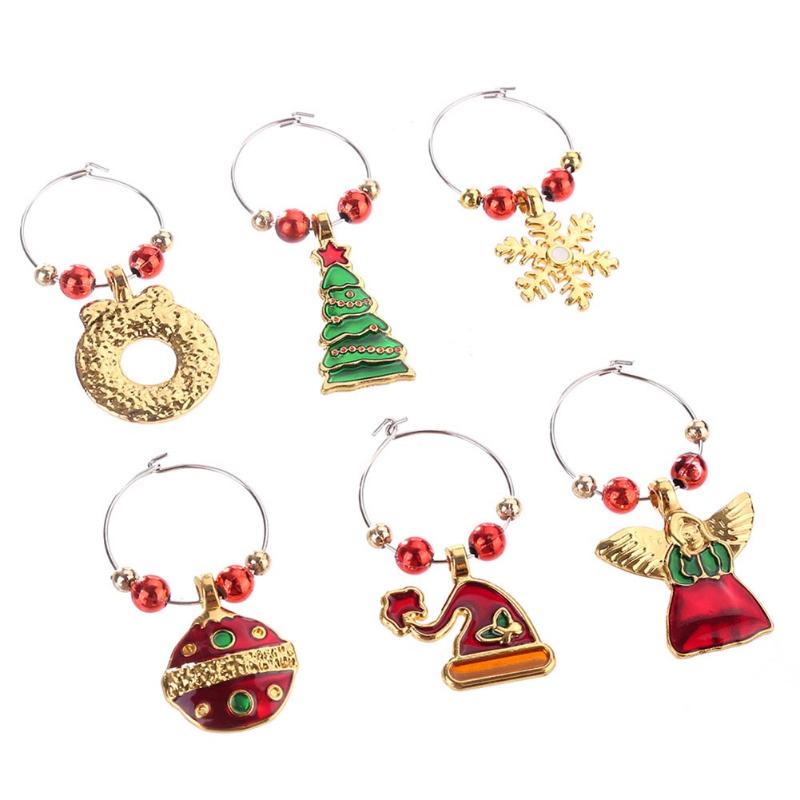 Cute Christmas Wine Glass Decorations (6Pcs) Cute Christmas Wine Glass Decorations (6Pcs)