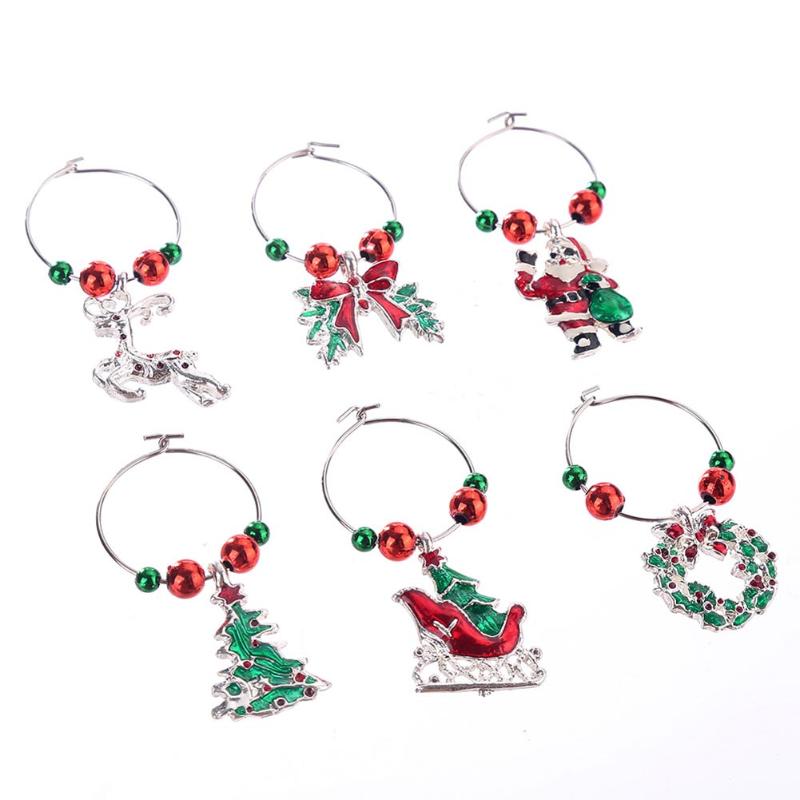 Cute Christmas Wine Glass Decorations (6Pcs) Cute Christmas Wine Glass Decorations (6Pcs)