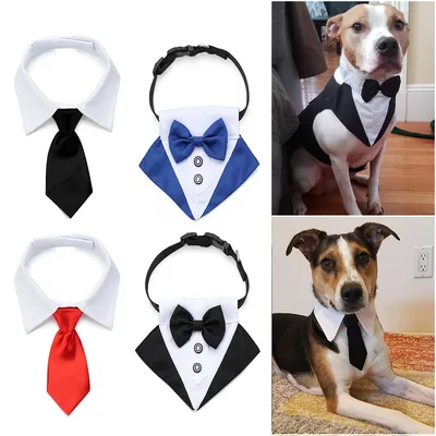 Cute Cotton Adjustable Dog Necktie Dog Cat Grooming Formal Tie Comfortable Dog Suit Tuxedo Bow Ties Pet Accessories