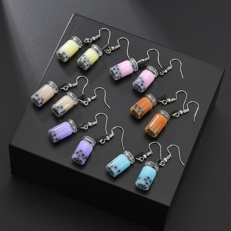 Cute Dangle Bubble Tea Earrings