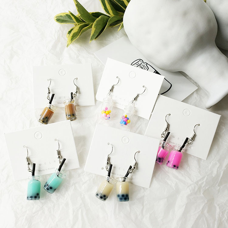 Cute Dangle Bubble Tea Earrings Cute Dangle Bubble Tea Earrings