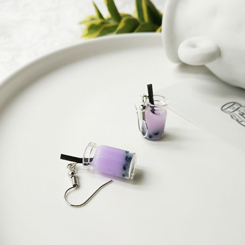 Cute Dangle Bubble Tea Earrings Cute Dangle Bubble Tea Earrings