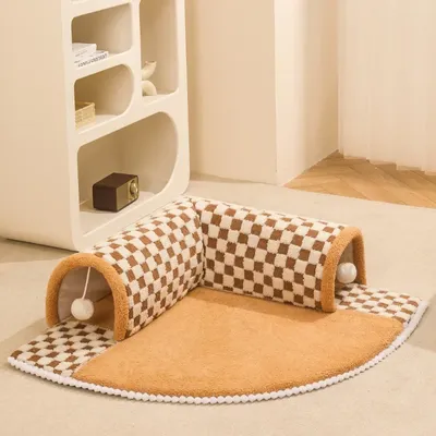 Cute Design Bed with Play Tunnel for Cats