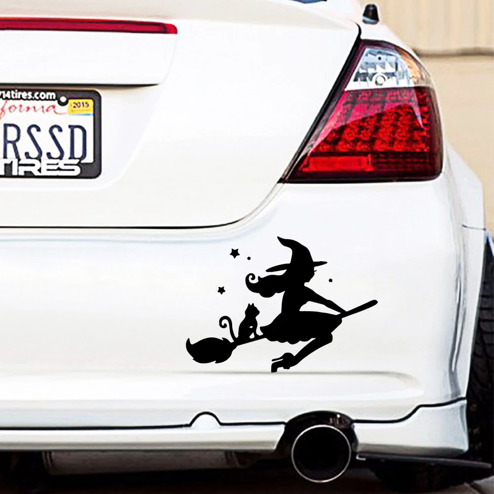 Cute Design Witch Car Decal Cute Design Witch Car Decal