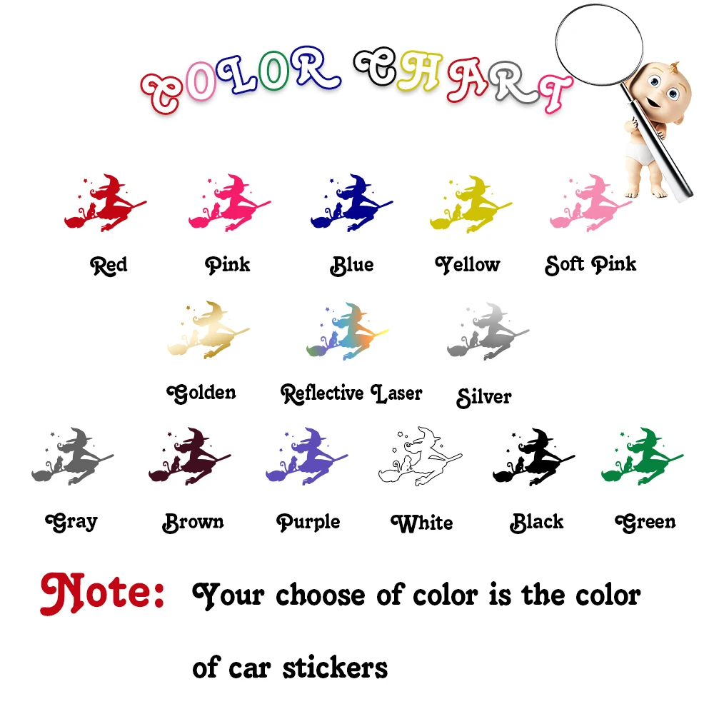 Cute Design Witch Car Decal