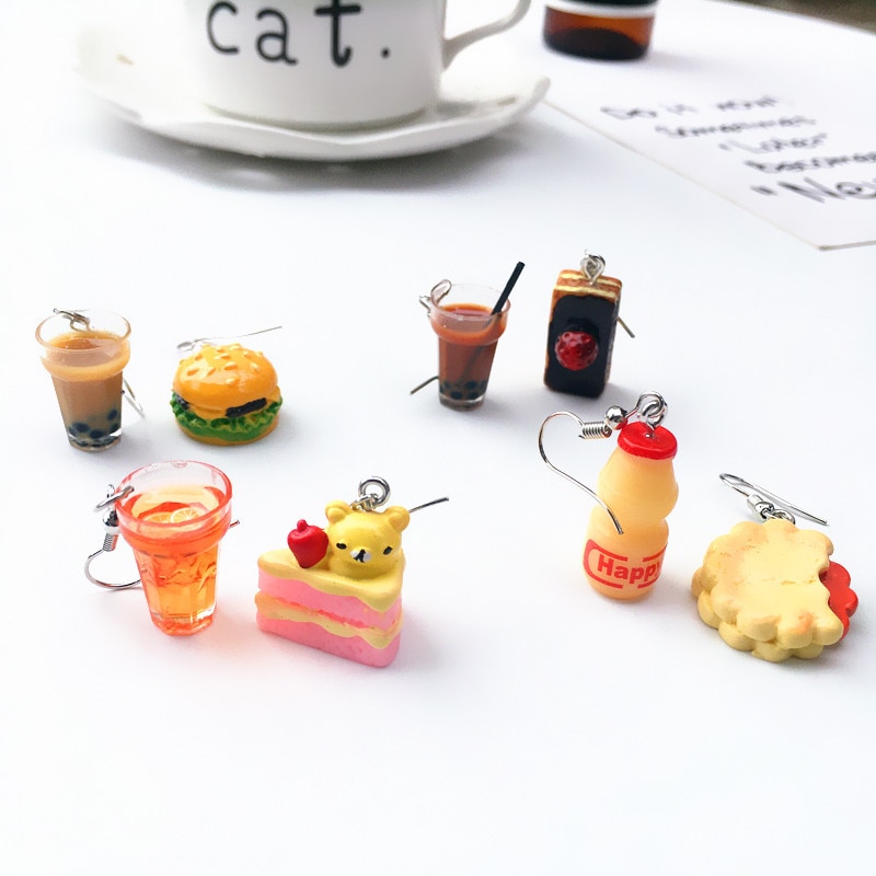 Cute Earrings Food Resin Design Cute Earrings Food Resin Design