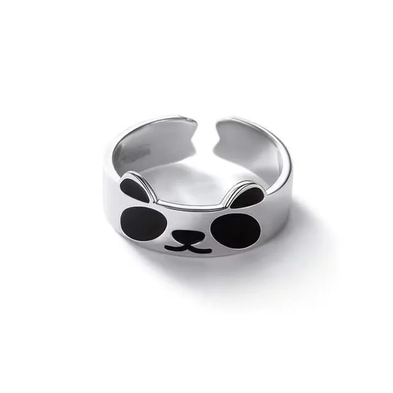 Cute Enamel Color Adjustable Panda Ring Cute Enamel Color Adjustable Panda Ring