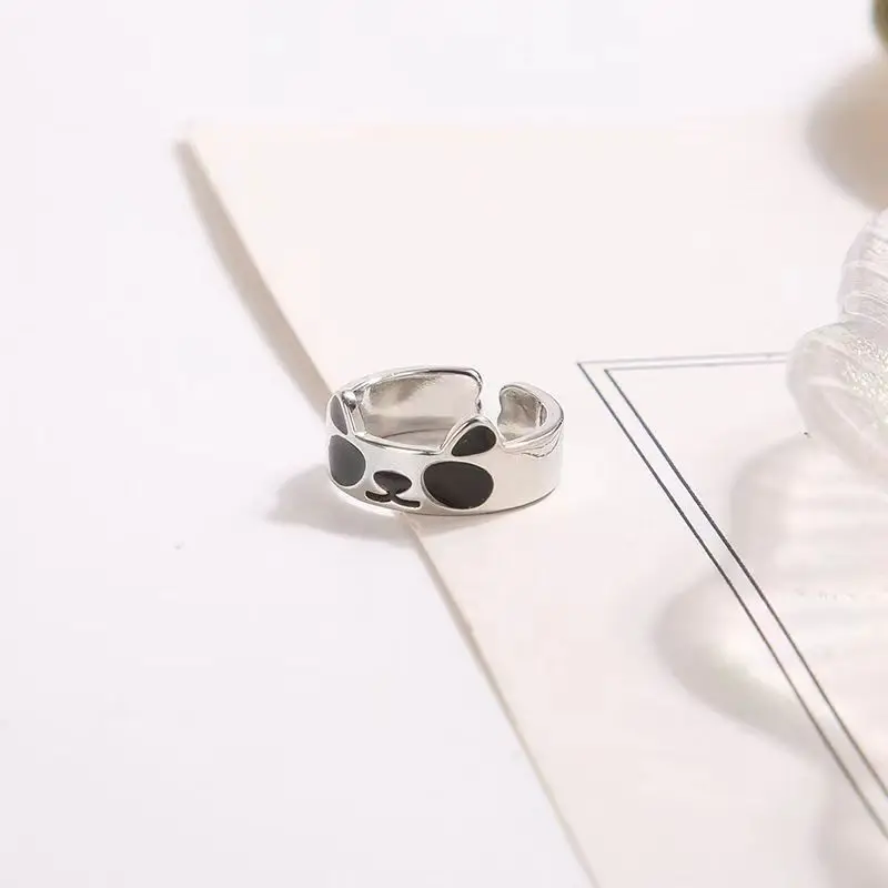Cute Enamel Color Adjustable Panda Ring Cute Enamel Color Adjustable Panda Ring
