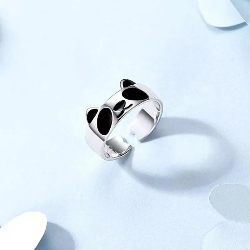 Cute Enamel Color Adjustable Panda Ring Cute Enamel Color Adjustable Panda Ring