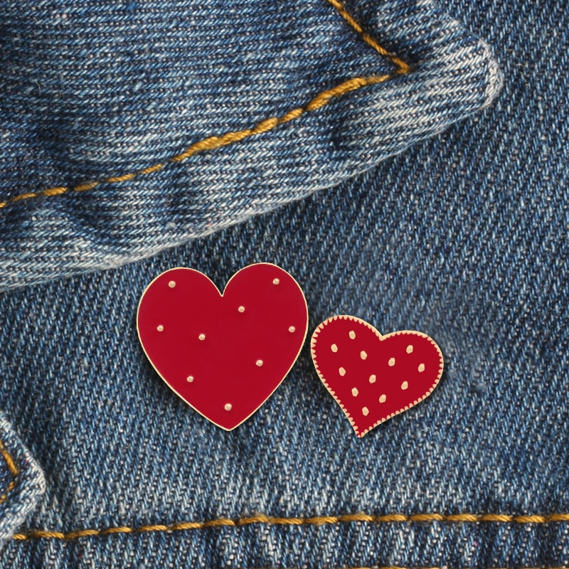 Cute Enamel Heart Brooch Pin (2 pcs) Cute Enamel Heart Brooch Pin (2 pcs)