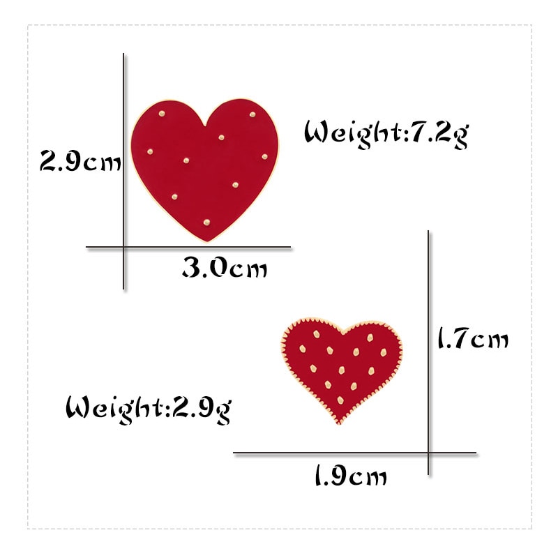 Cute Enamel Heart Brooch Pin (2 pcs) Cute Enamel Heart Brooch Pin (2 pcs)