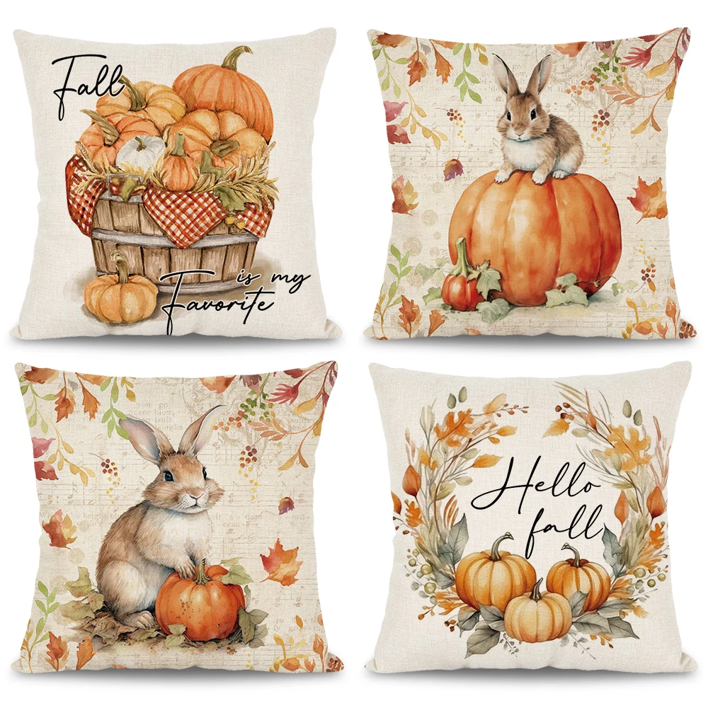 Cute Fall Throw Pillow Covers (1 or 4Pcs) Cute Fall Throw Pillow Covers (1 or 4Pcs)