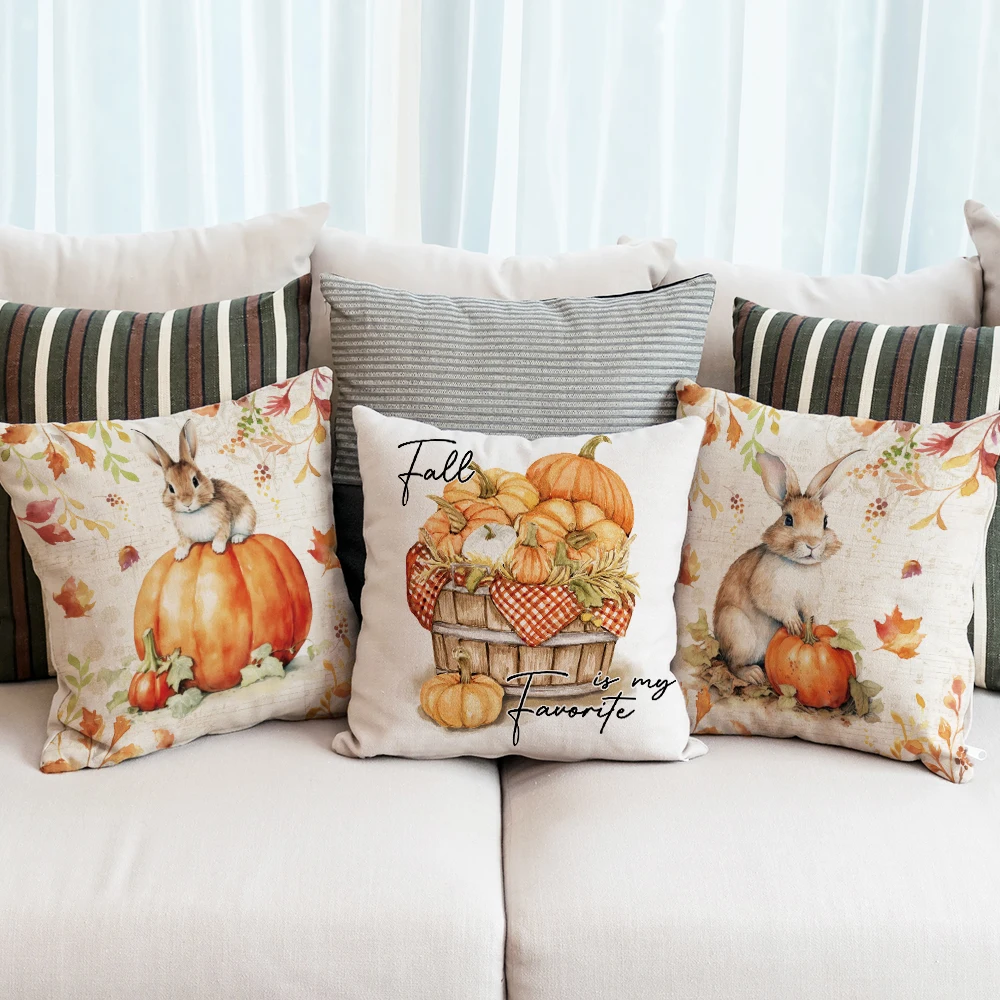 Cute Fall Throw Pillow Covers (1 or 4Pcs) Cute Fall Throw Pillow Covers (1 or 4Pcs)