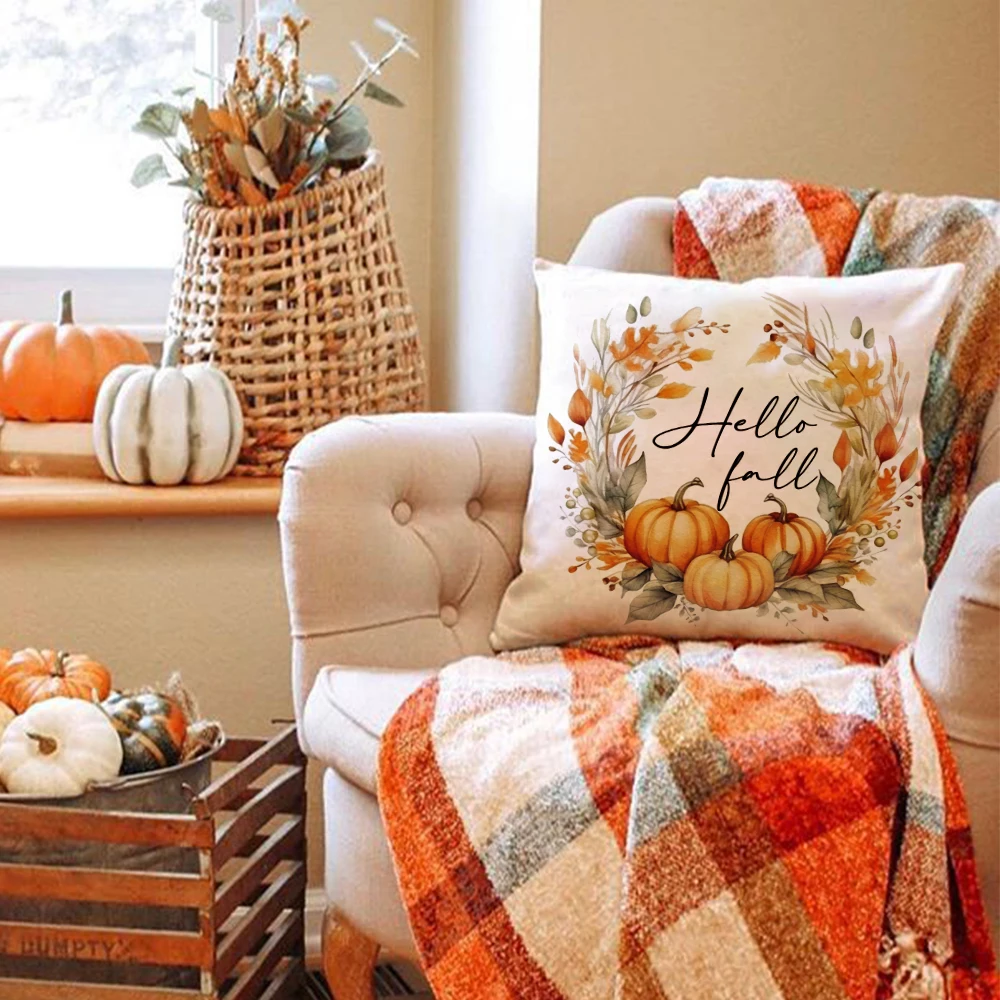 Cute Fall Throw Pillow Covers (1 or 4Pcs) Cute Fall Throw Pillow Covers (1 or 4Pcs)