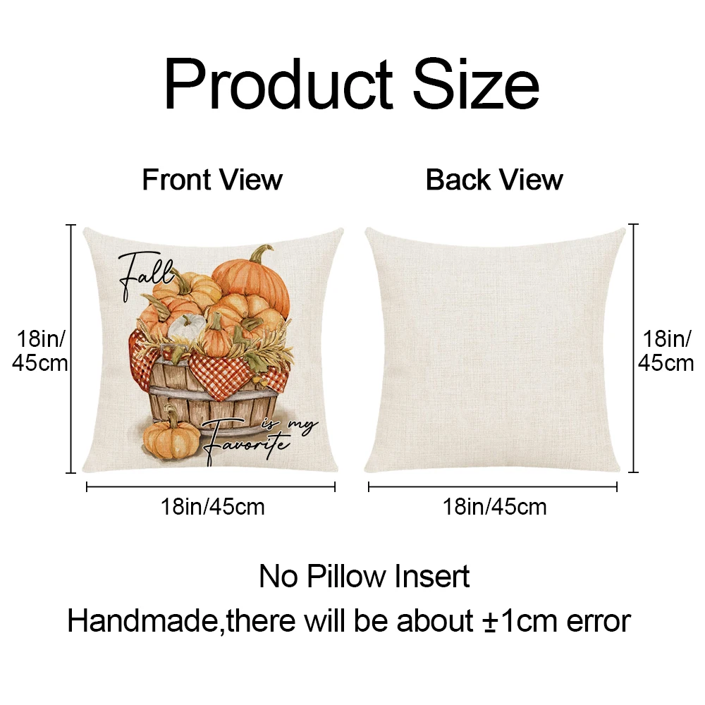 Cute Fall Throw Pillow Covers (1 or 4Pcs) Cute Fall Throw Pillow Covers (1 or 4Pcs)