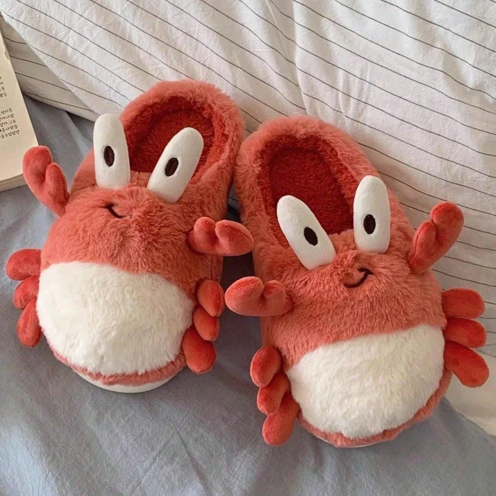 Cute Fluffy Indoor Crab Slippers