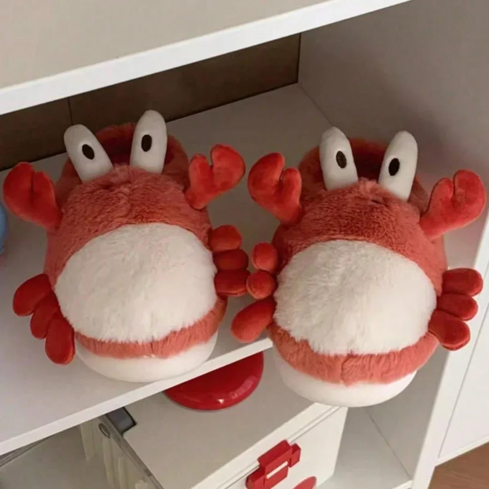 Cute Fluffy Indoor Crab Slippers