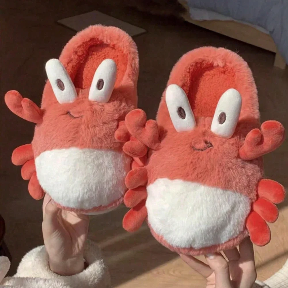 Cute Fluffy Indoor Crab Slippers