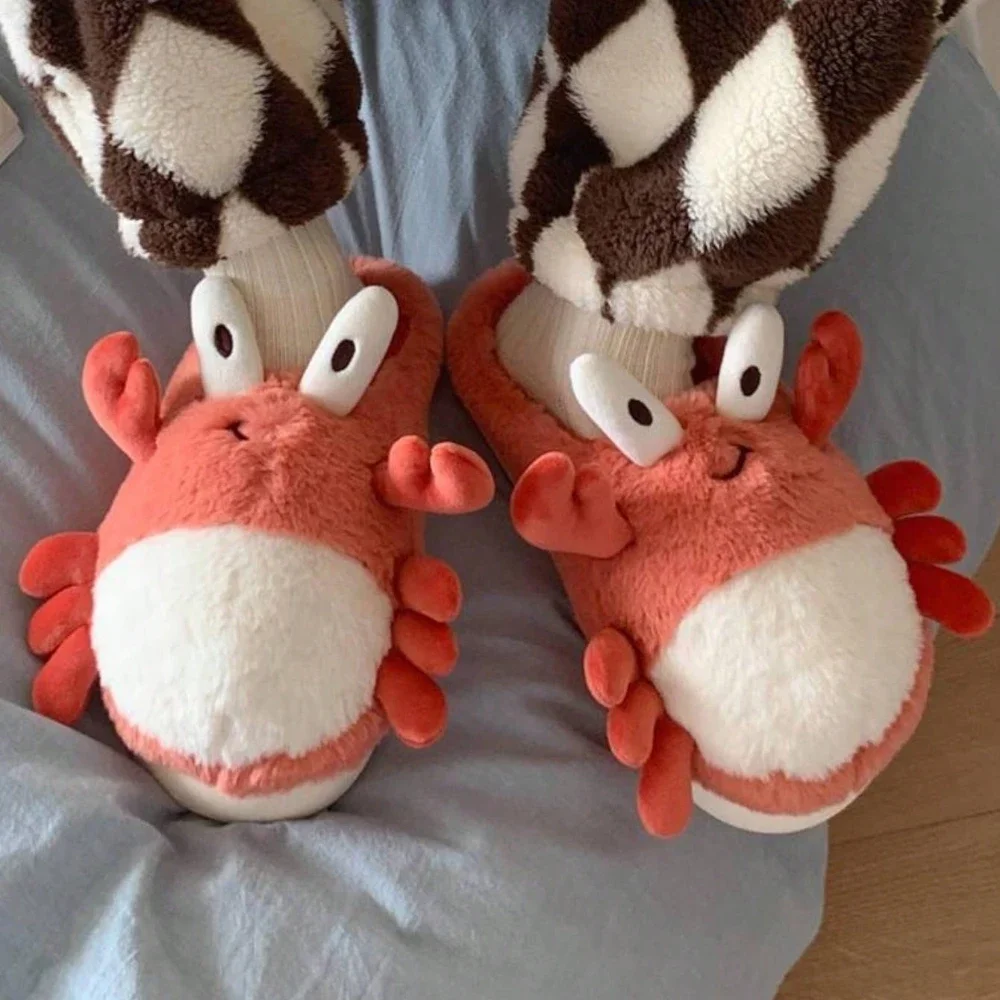Cute Fluffy Indoor Crab Slippers