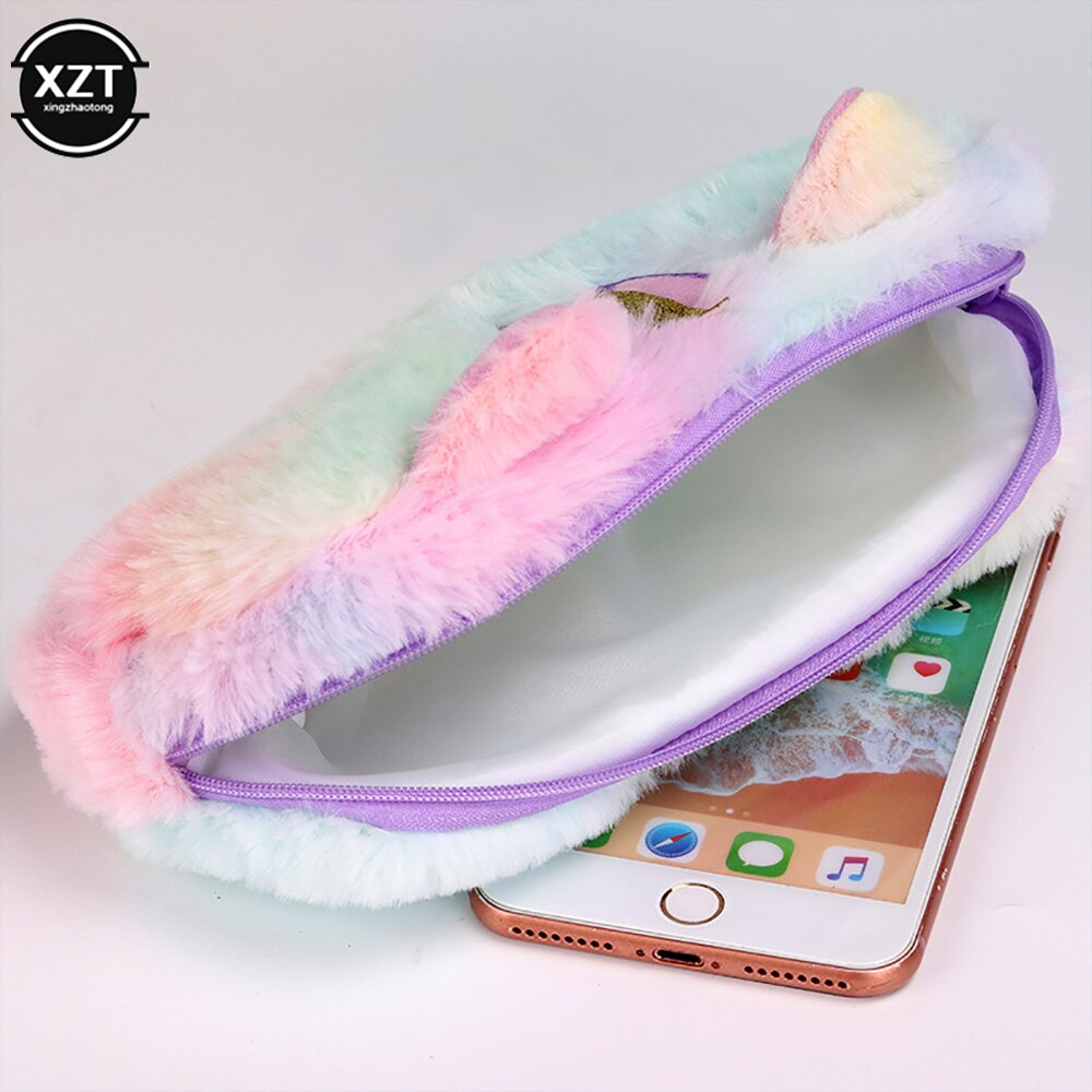 Cute Fluffy Unicorn Pencil Case