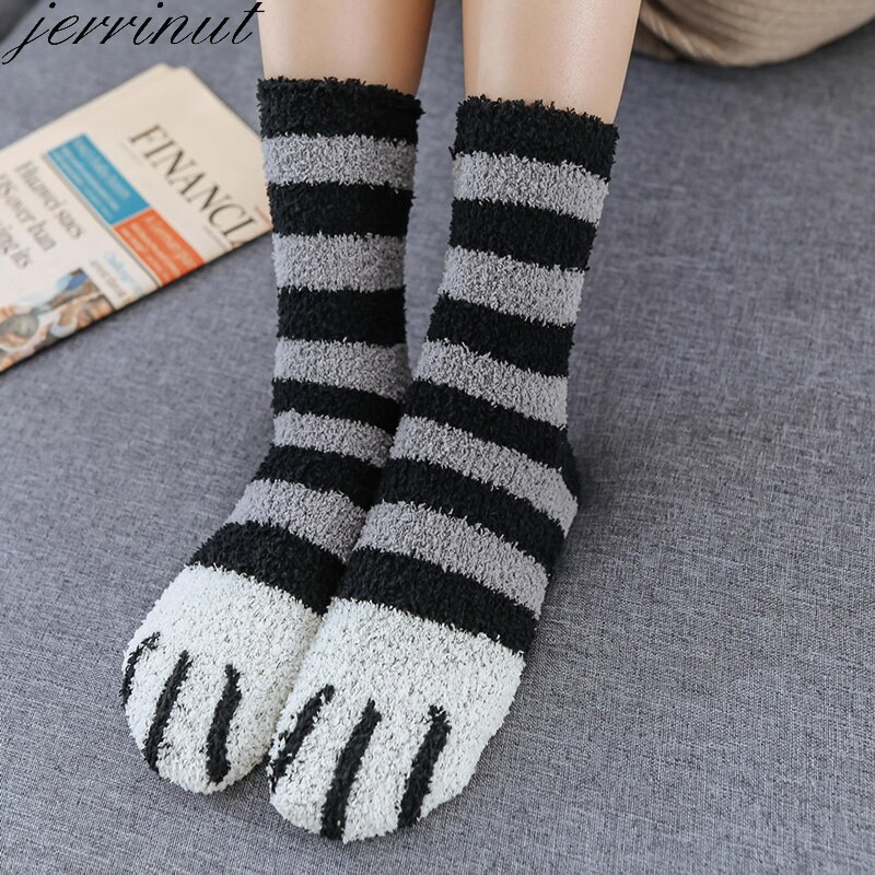 Cute Fuzzy Socks Cat Claw Designs