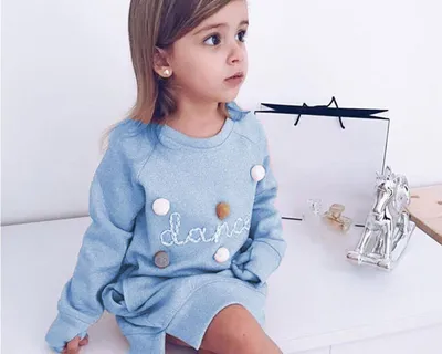 Cute Girls Embroidered Sweatshirts Cute Girls Embroidered Sweatshirts