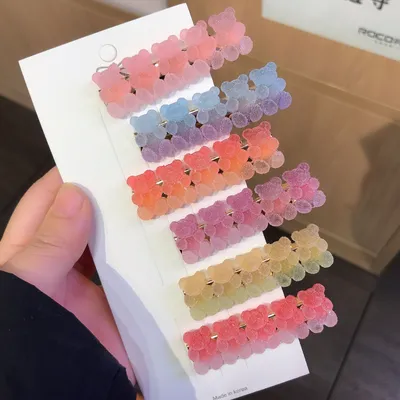 Cute Gradient Bear Hair Clip