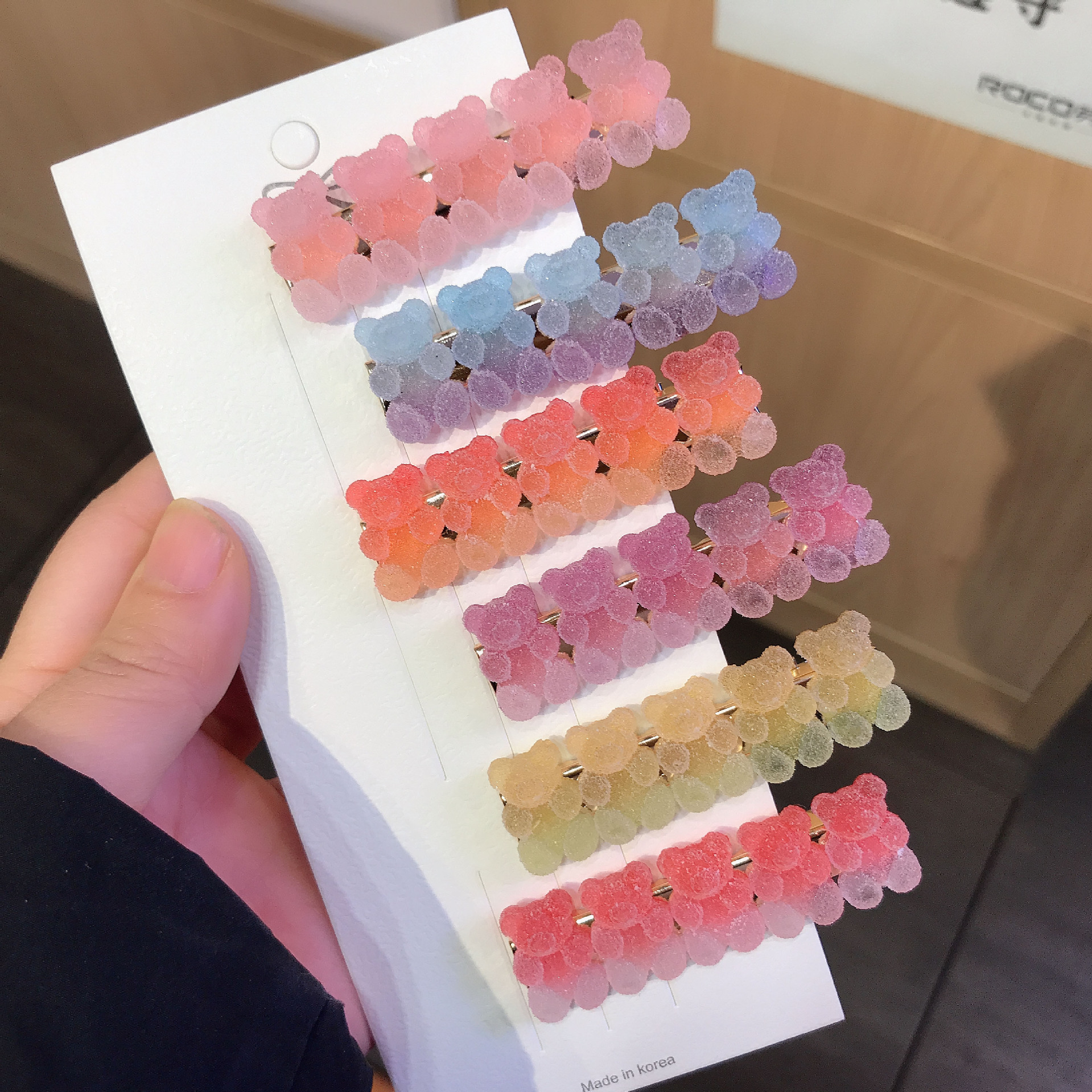 Cute Gradient Bear Hair Clip