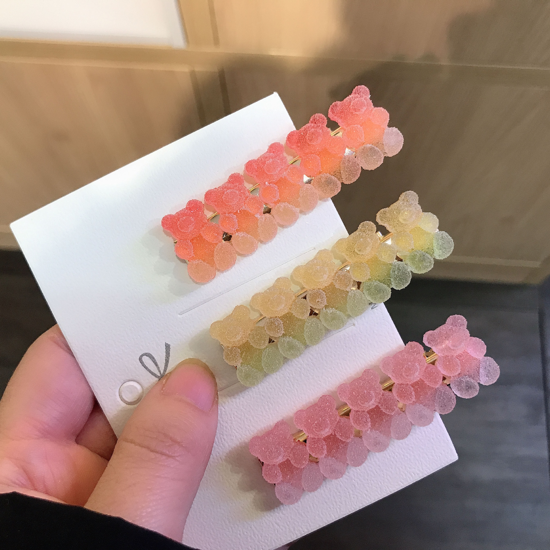 Cute Gradient Bear Hair Clip