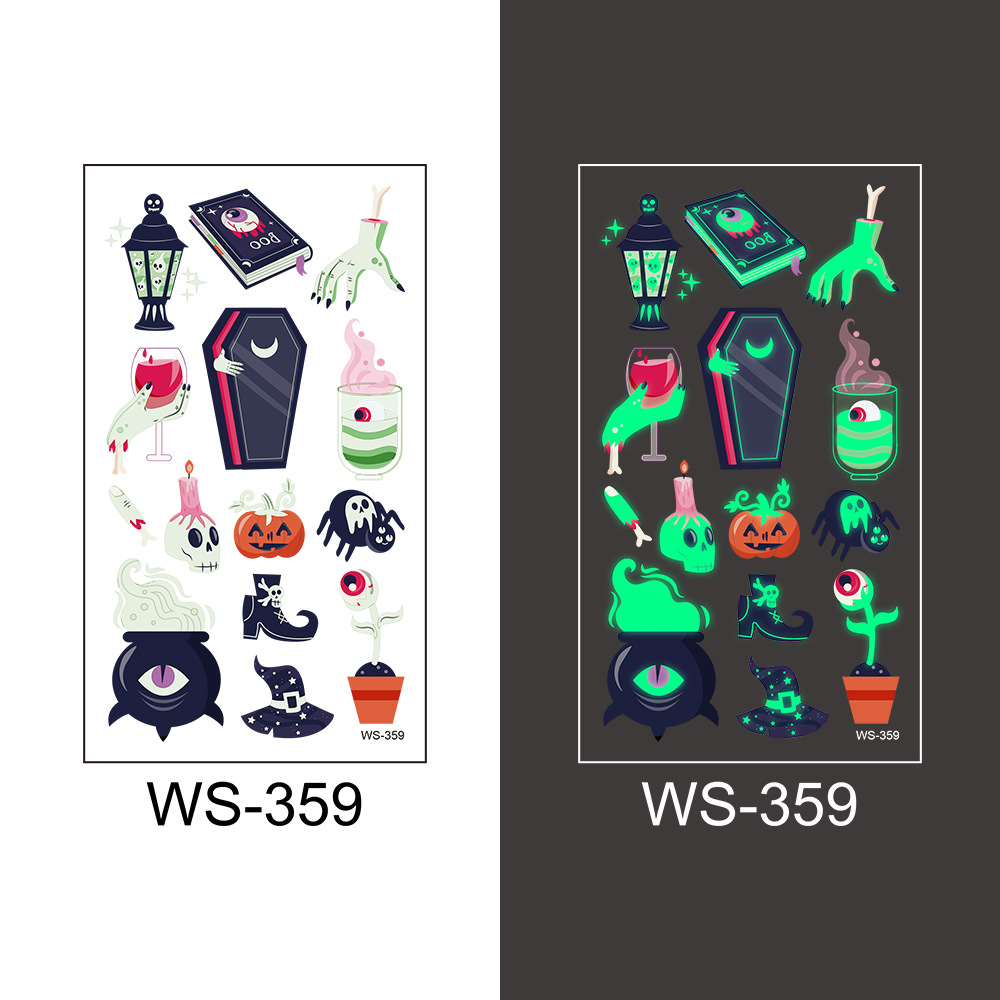 Cute Halloween Tattoo Stickers (1 sheet)