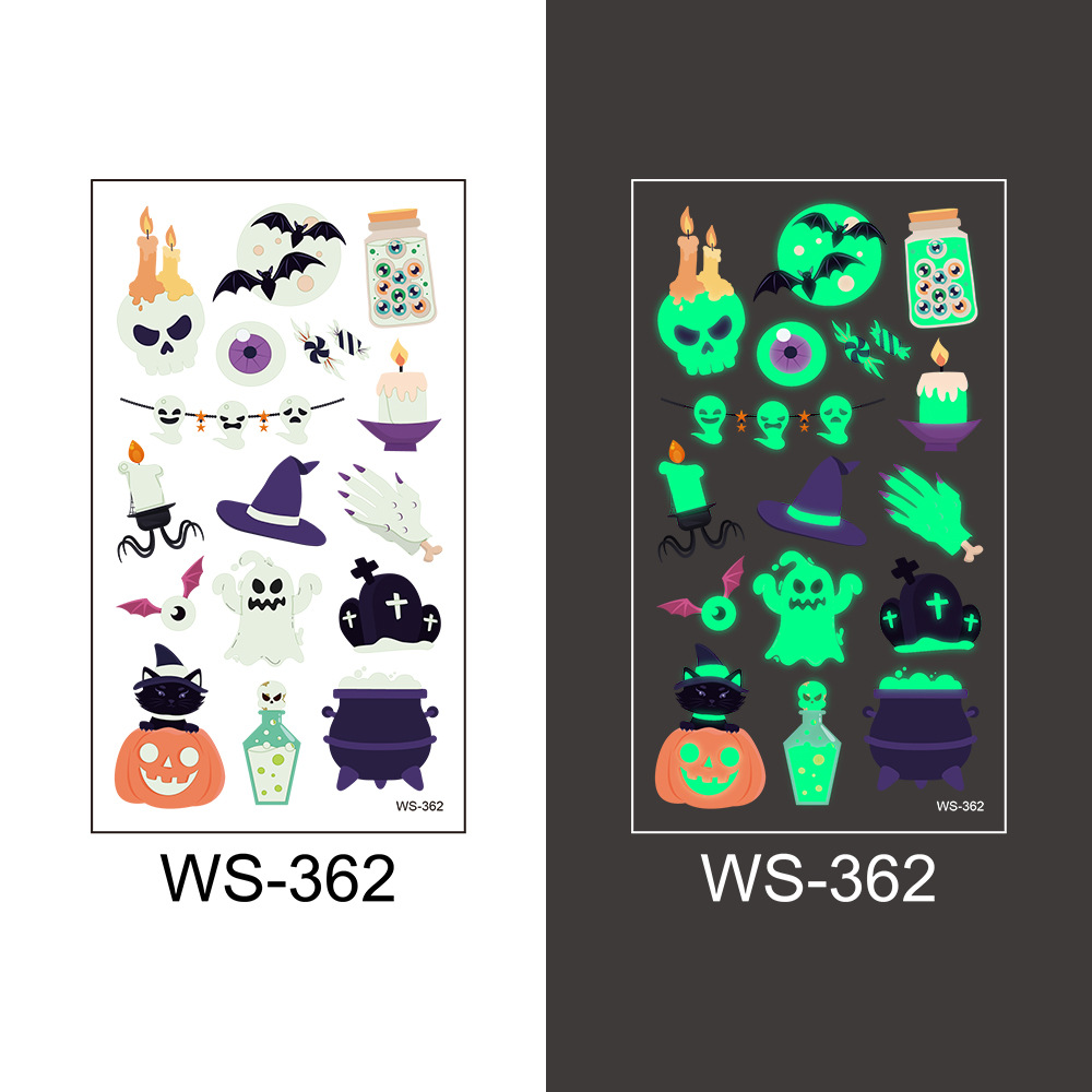 Cute Halloween Tattoo Stickers (1 sheet)