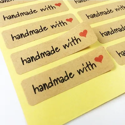 Cute Handmade with Love Stickers (100Pcs) Cute Handmade with Love Stickers (100Pcs)