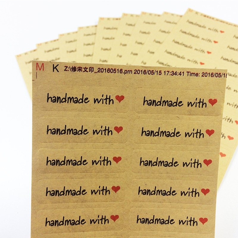 Cute Handmade with Love Stickers (100Pcs) Cute Handmade with Love Stickers (100Pcs)