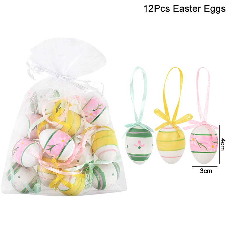 Cute Hanging Easter Eggs Decorations (12Pcs)
