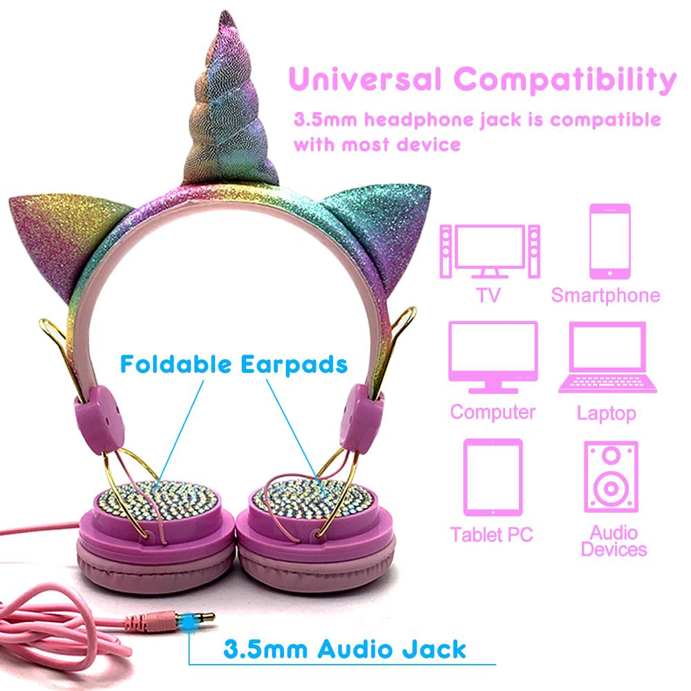 Cute Headphone Girls Unicorn Earphone Cute Headphone Girls Unicorn Earphone