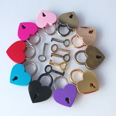 Cute Heart Lock with Vintage Key