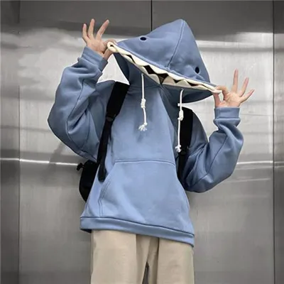 Cute Long Sleeve Shark Hoodie