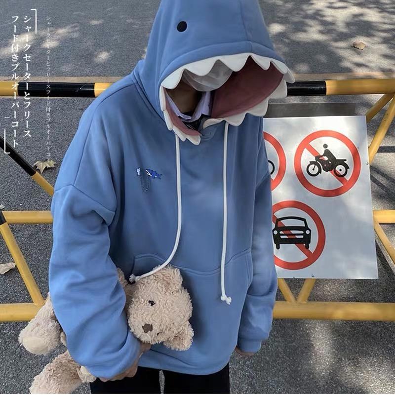 Cute Long Sleeve Shark Hoodie