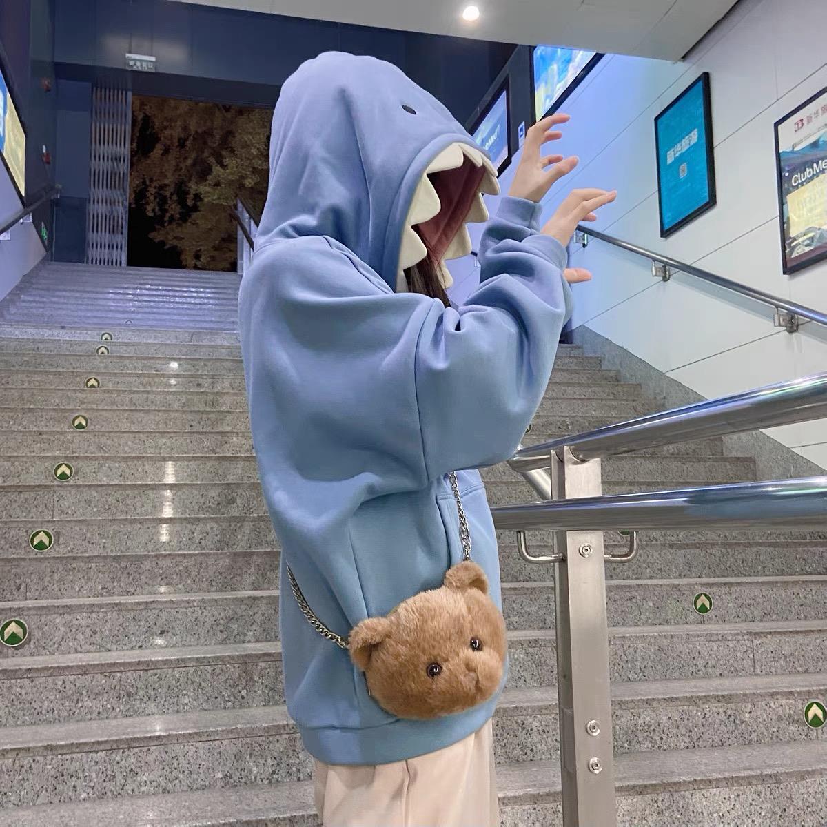 Cute Long Sleeve Shark Hoodie