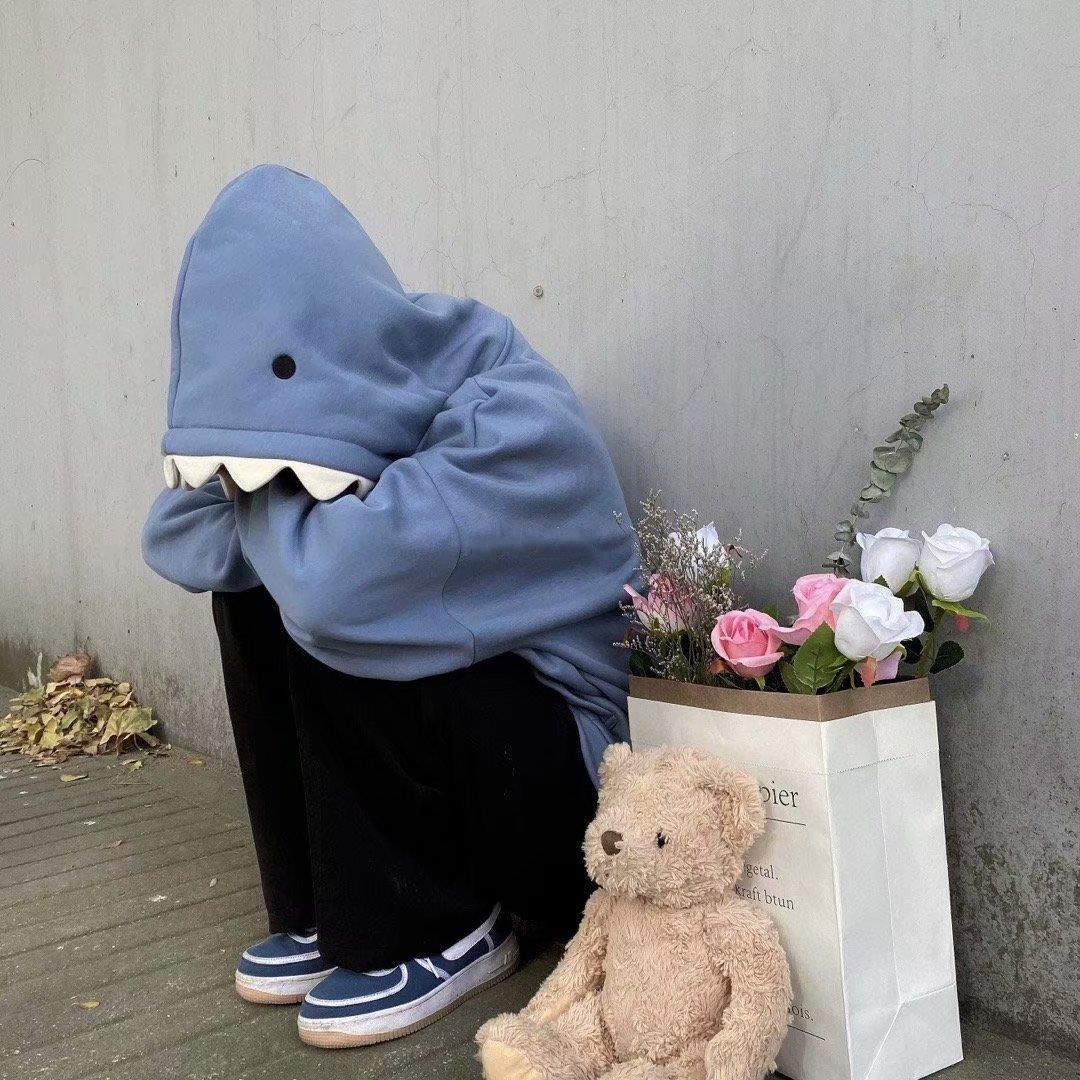 Cute Long Sleeve Shark Hoodie