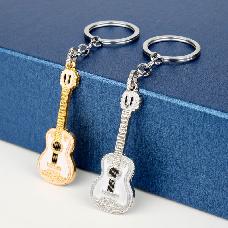 Cute Metal Guitar Keychain