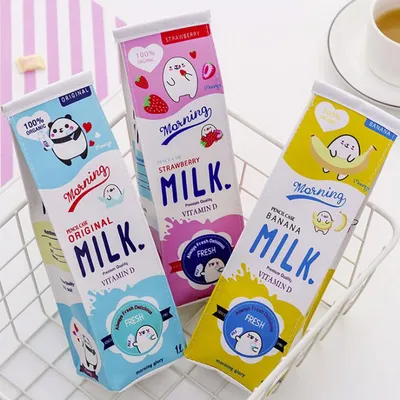 Cute Milk Carton Pencil Case
